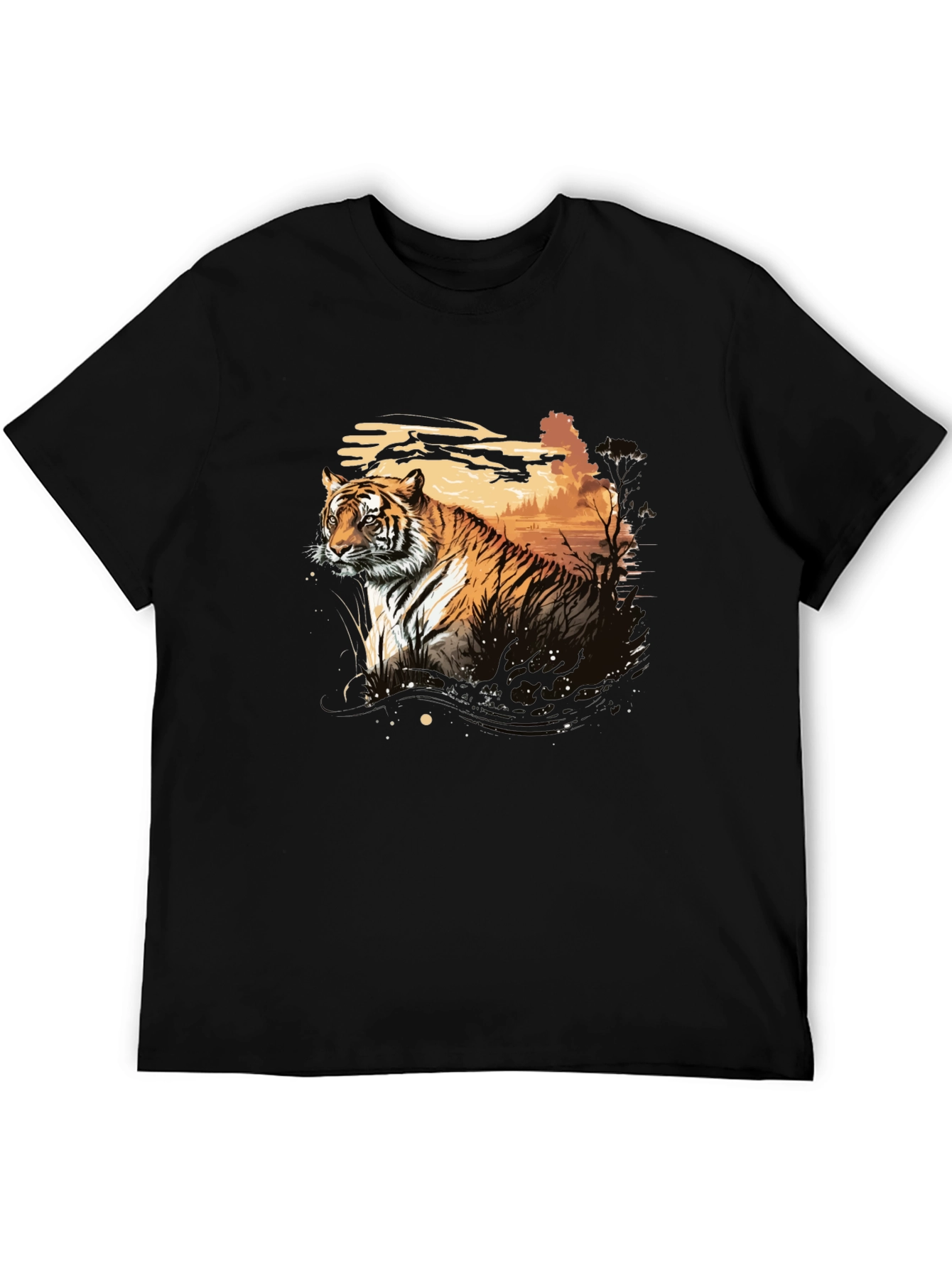 Tiger Graphic Black T-Shirt
