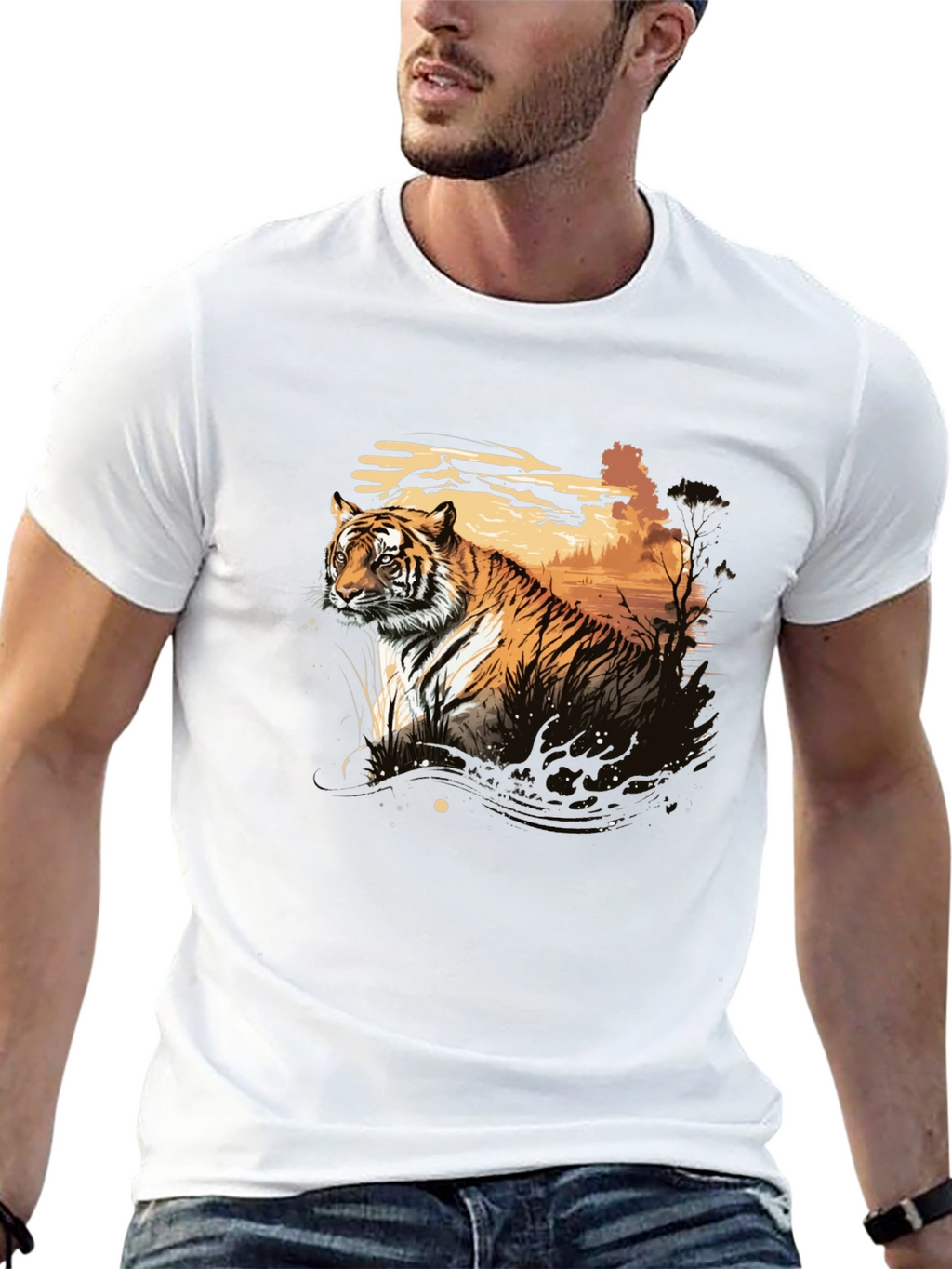 Tiger Graphic Black T-Shirt