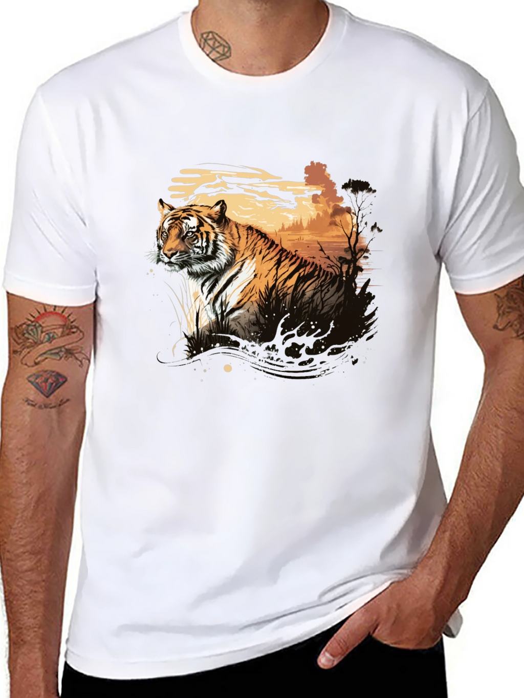 Tiger Graphic Black T-Shirt