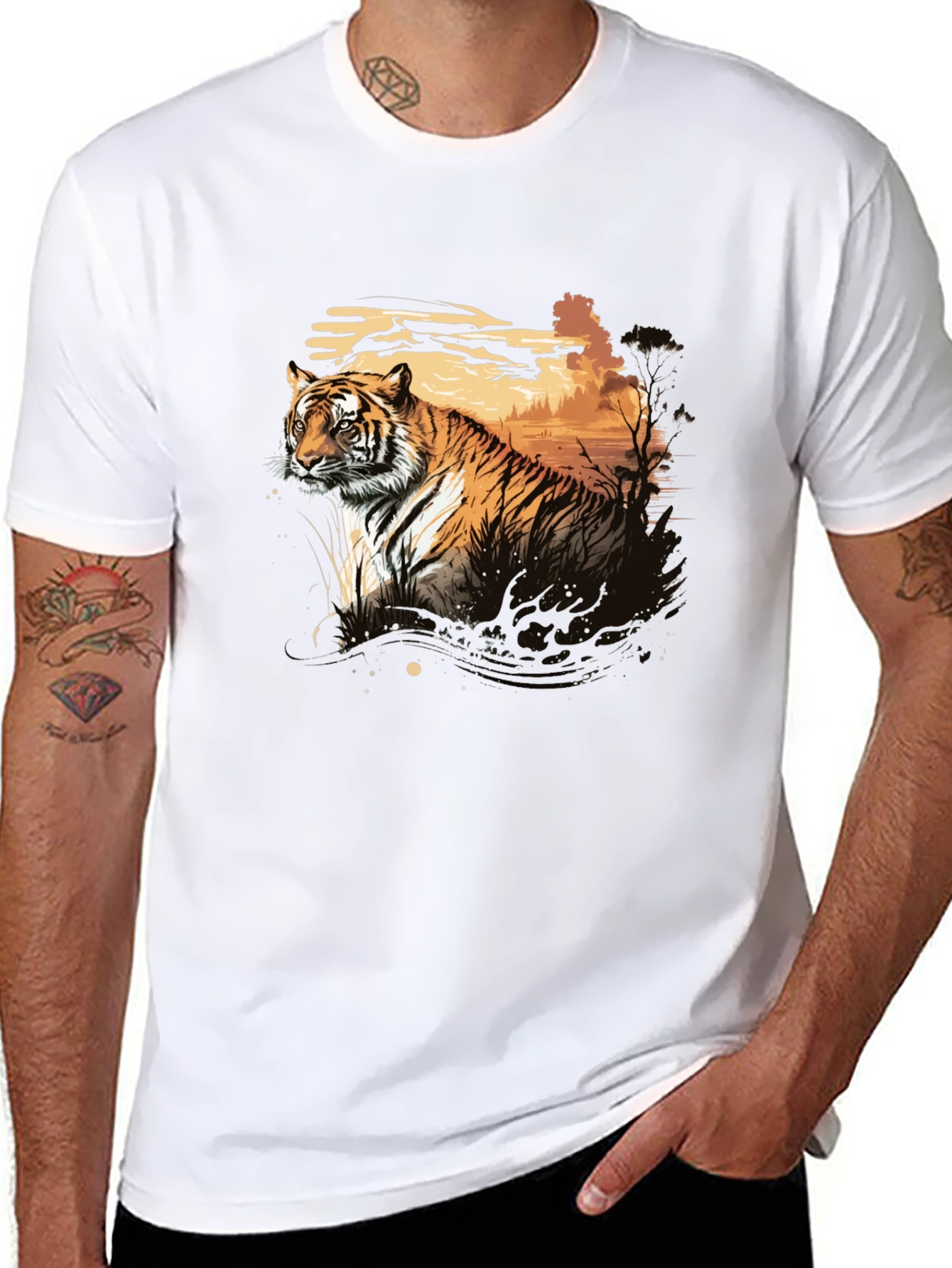 Tiger Graphic Black T-Shirt