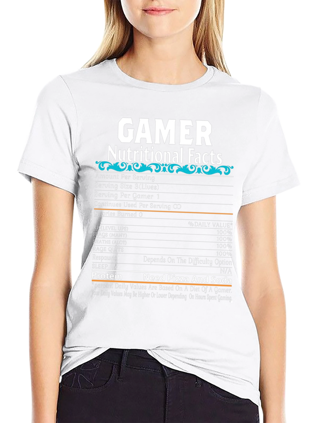Gamer Nutritional Facts T-Shirt - Funny Gaming Tee
