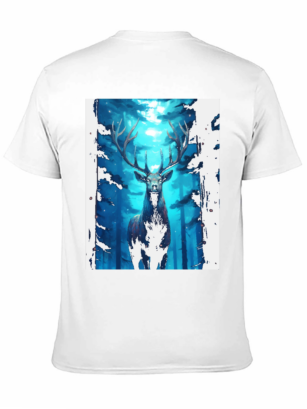 Mystic Forest Deer Graphic Tee - Black