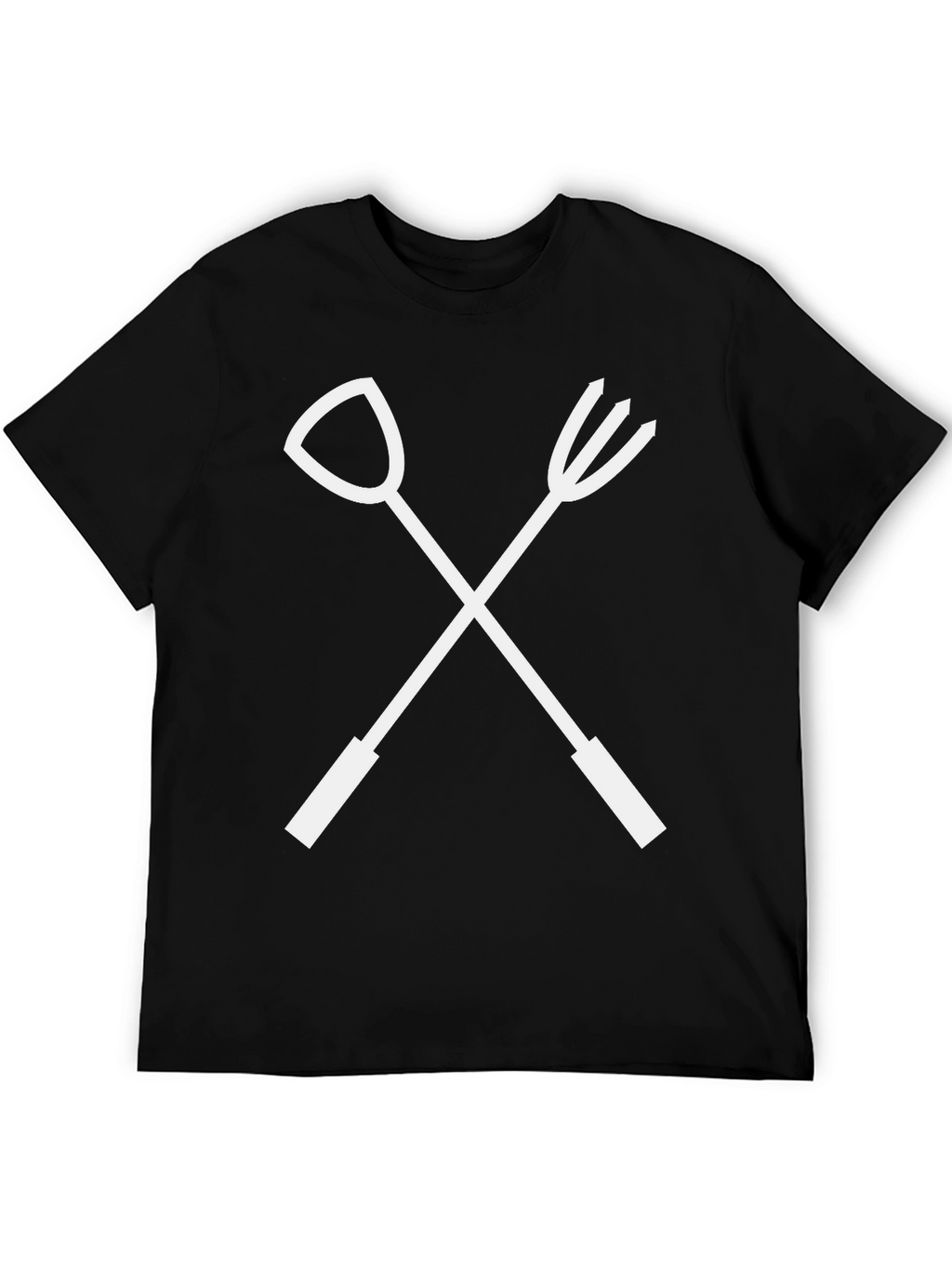 Gardening Tools Crossed T-Shirt - Black Cotton Tee