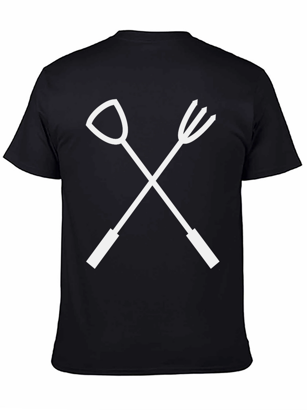 Gardening Tools Crossed T-Shirt - Black Cotton Tee