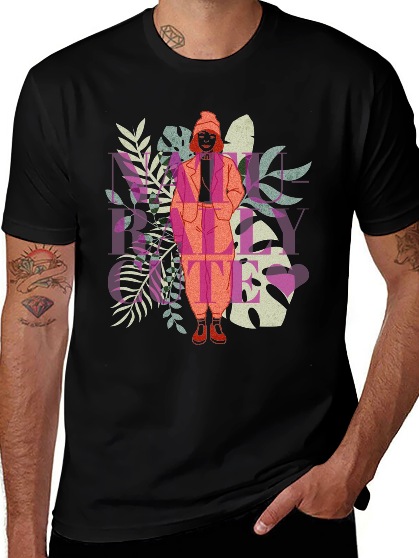 Trendy Woman Graphic Tee - Black