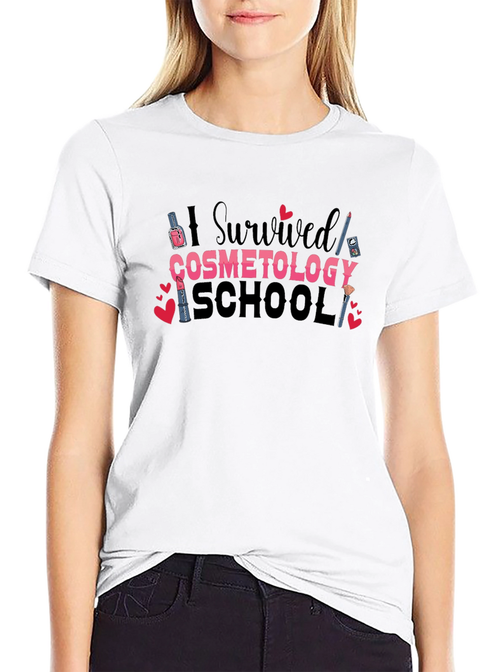 I Survived Cosmetology School Black T-Shirt