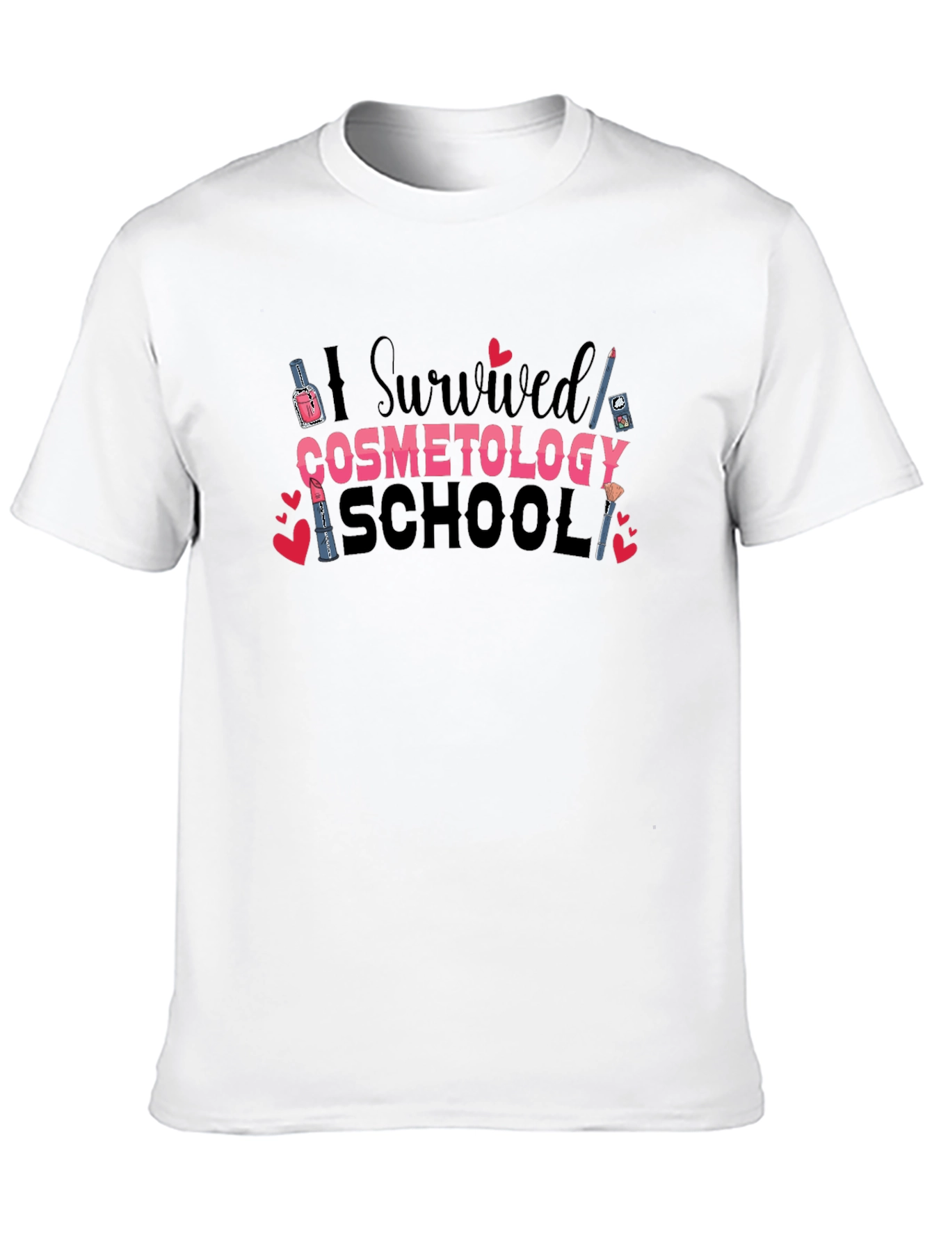 I Survived Cosmetology School Black T-Shirt