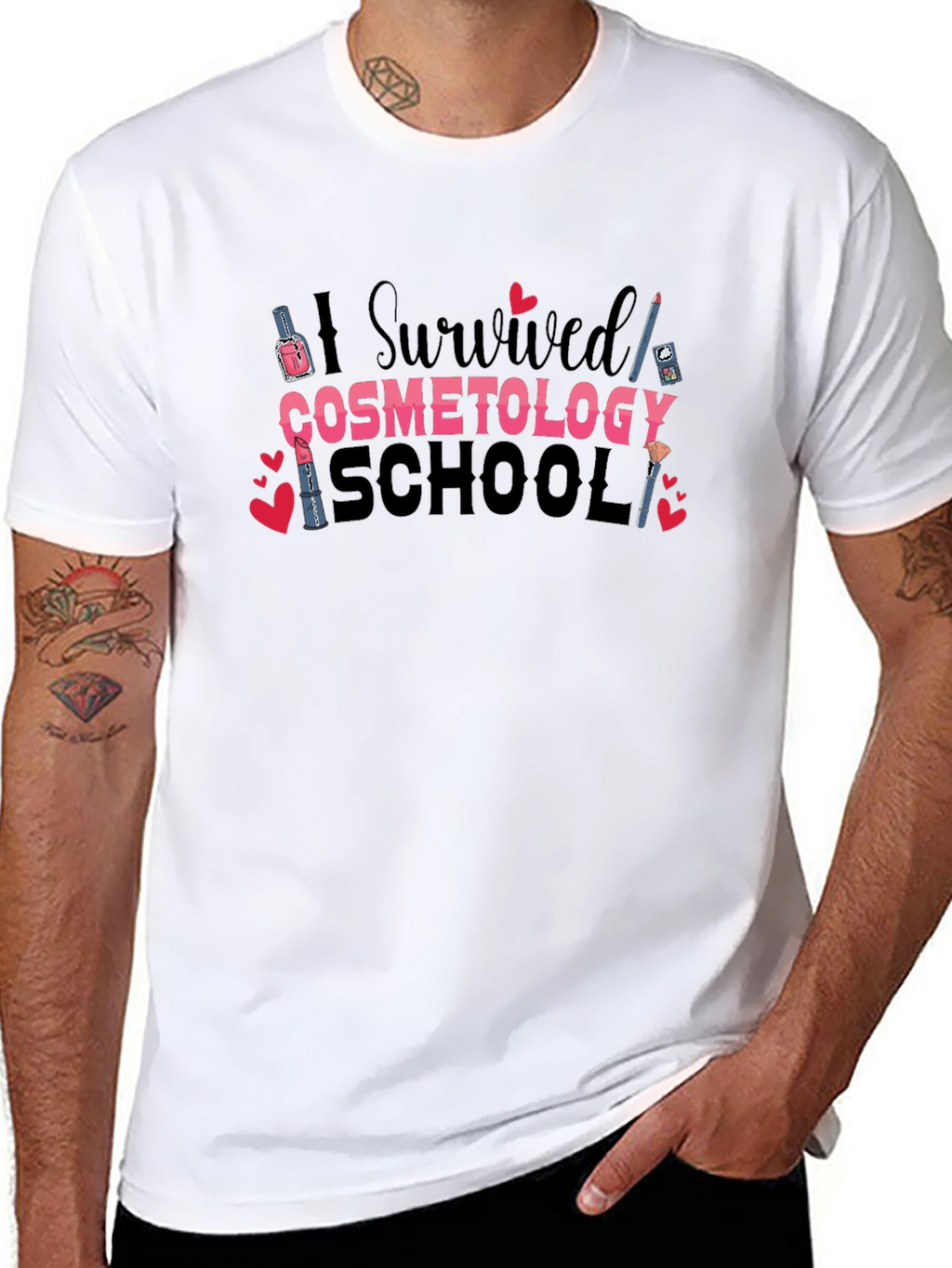 I Survived Cosmetology School Black T-Shirt