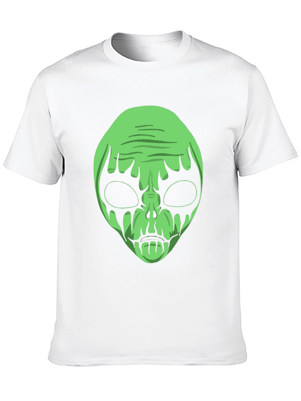 Green Alien Graphic Black T-Shirt