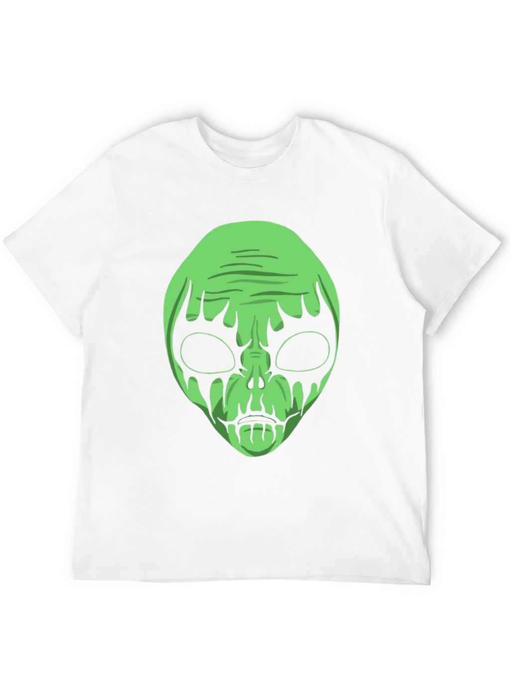 Green Alien Graphic Black T-Shirt