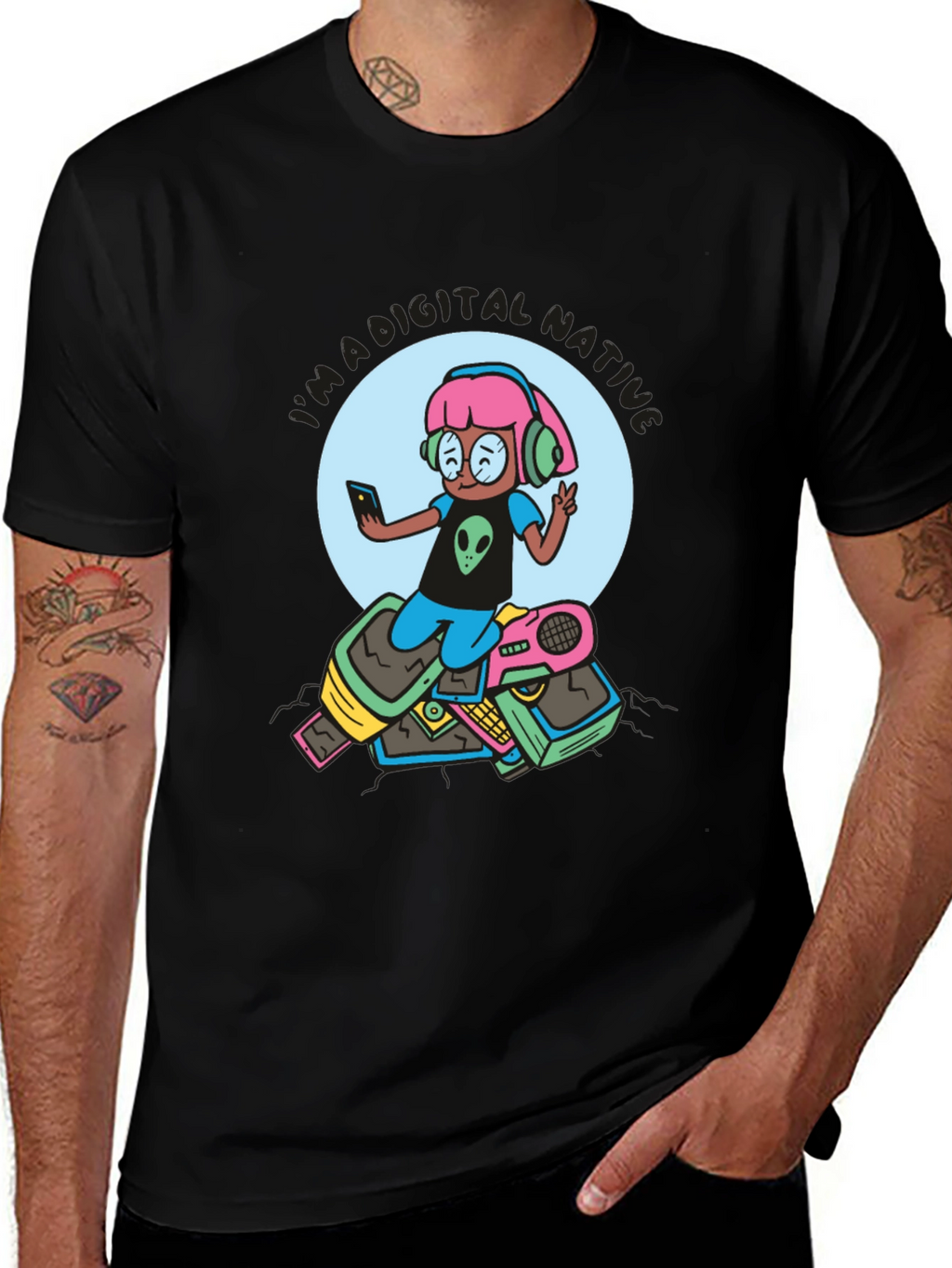 Digital Native Graphic Tee - Retro Tech Fun