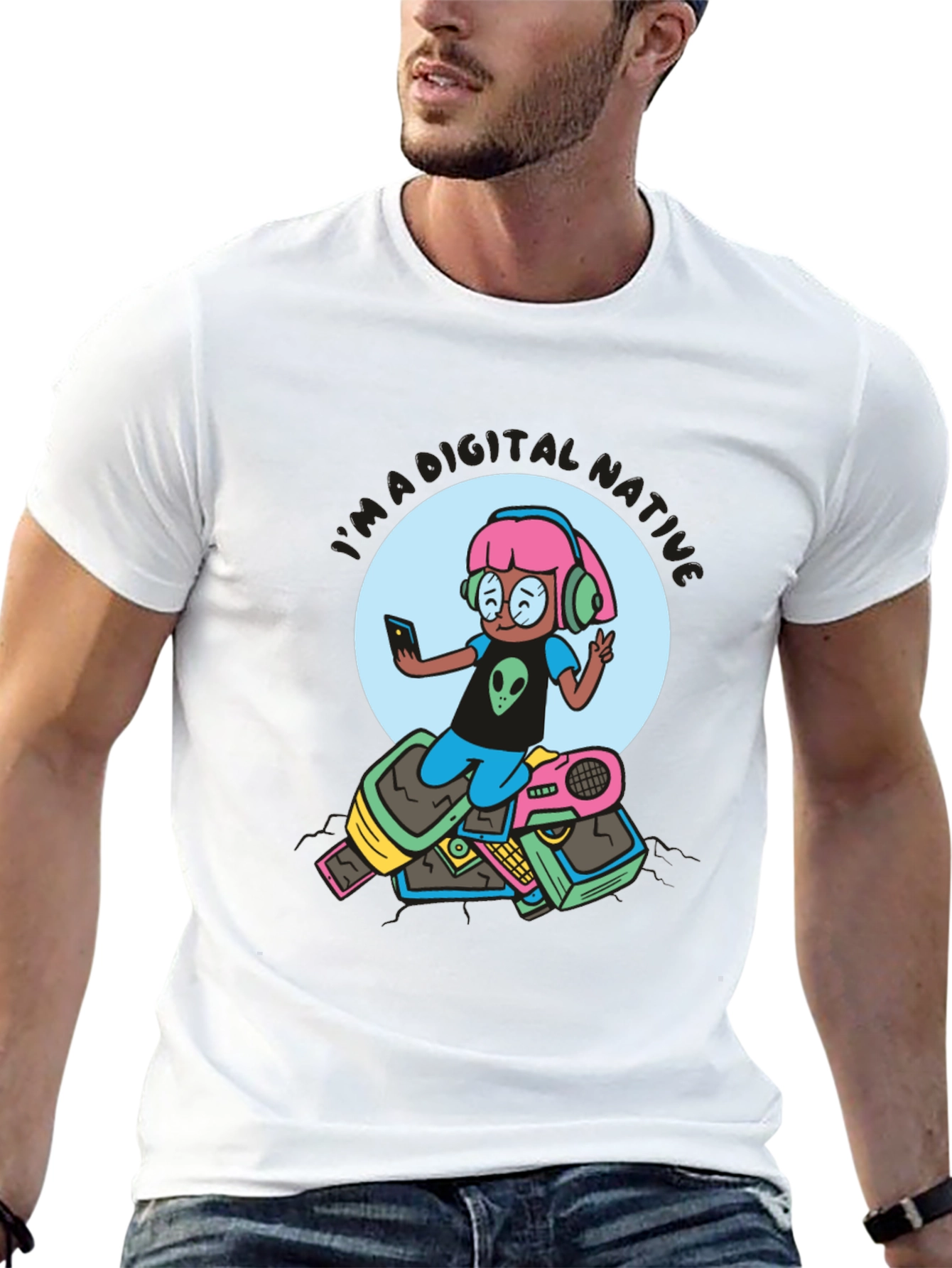 Digital Native Graphic Tee - Retro Tech Fun