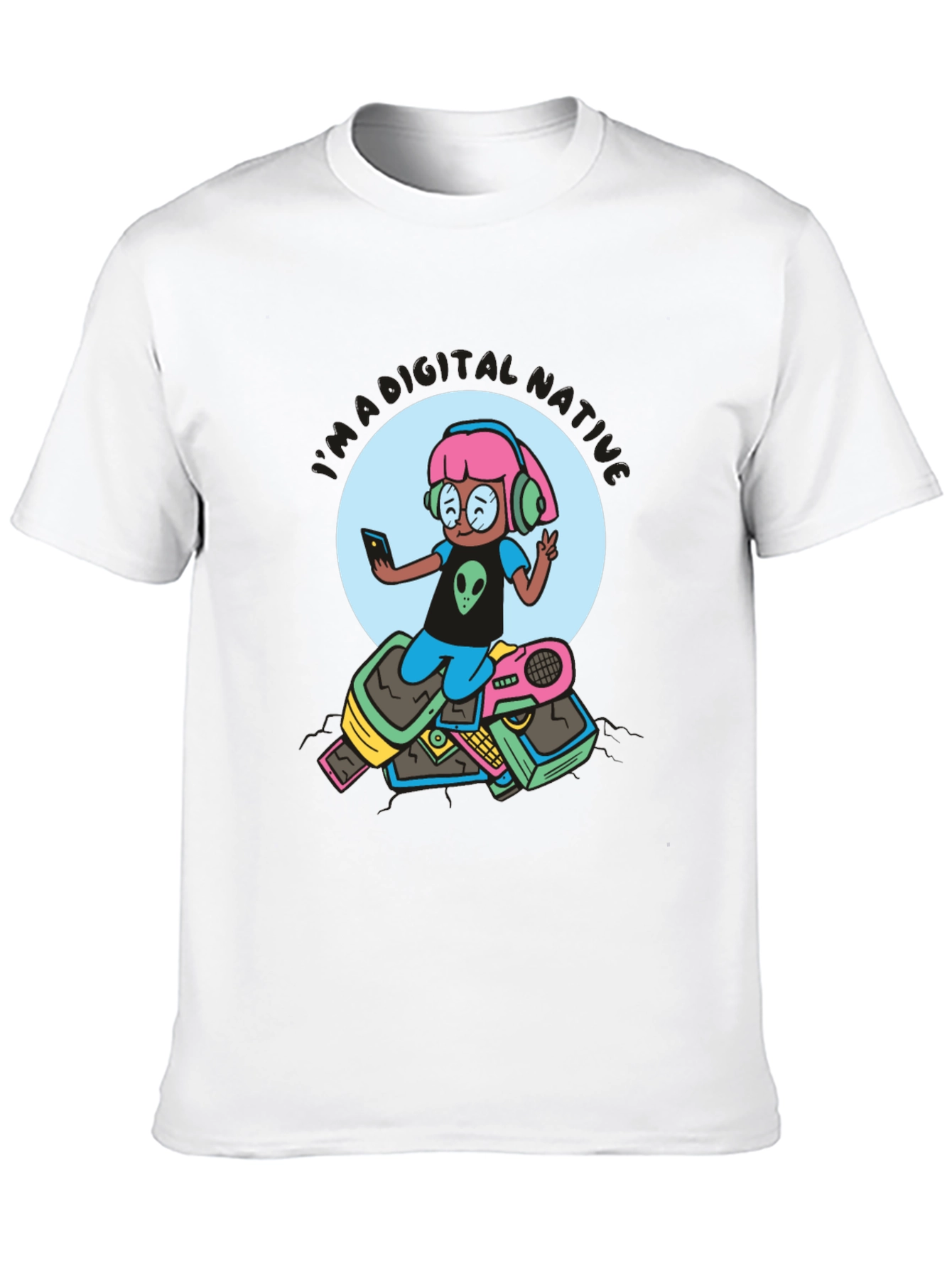 Digital Native Graphic Tee - Retro Tech Fun