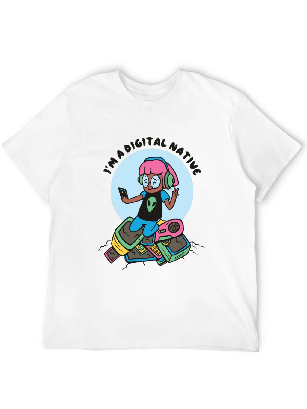 Digital Native Graphic Tee - Retro Tech Fun