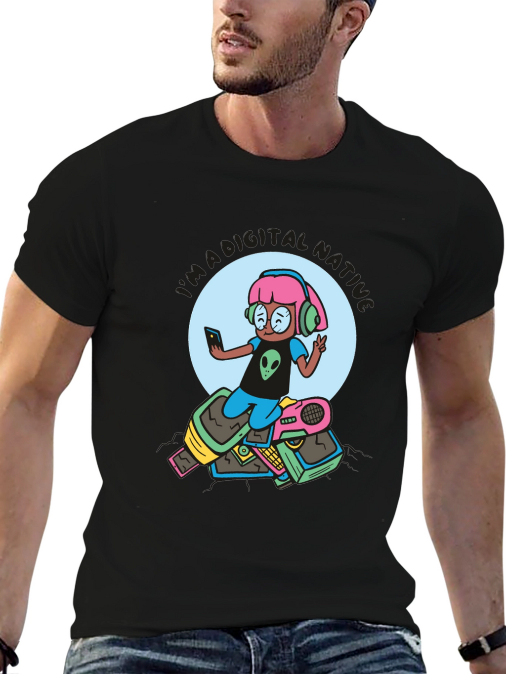 Digital Native Graphic Tee - Retro Tech Fun