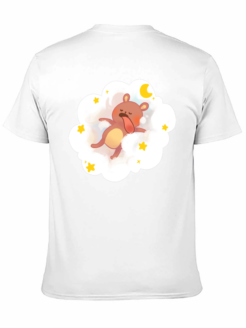 Dreamy Bear Graphic Tee - Black Cotton Comfort