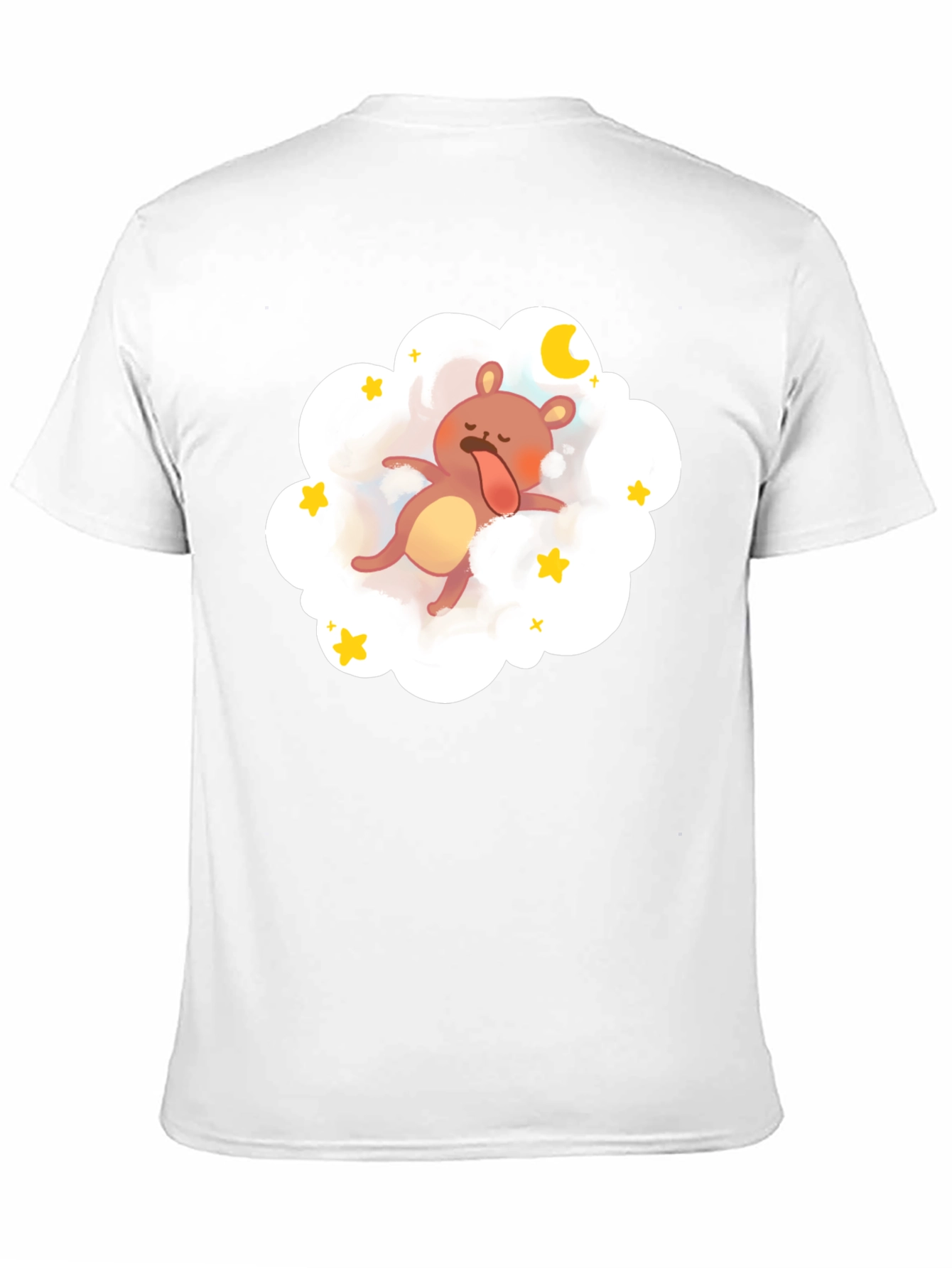 Dreamy Bear Graphic Tee - Black Cotton Comfort