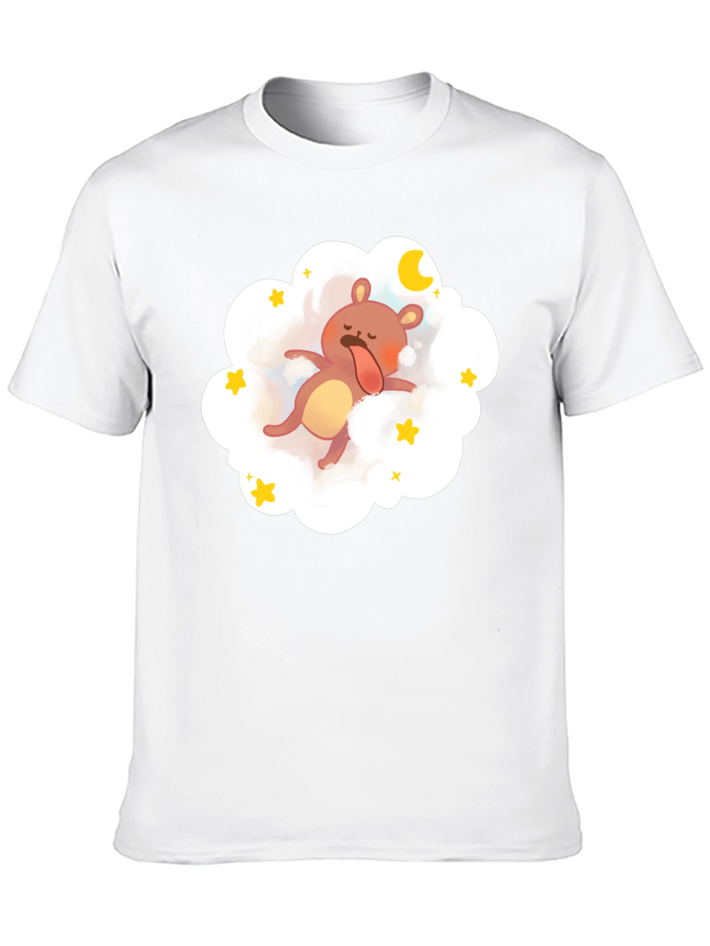 Dreamy Bear Graphic Tee - Black Cotton Comfort