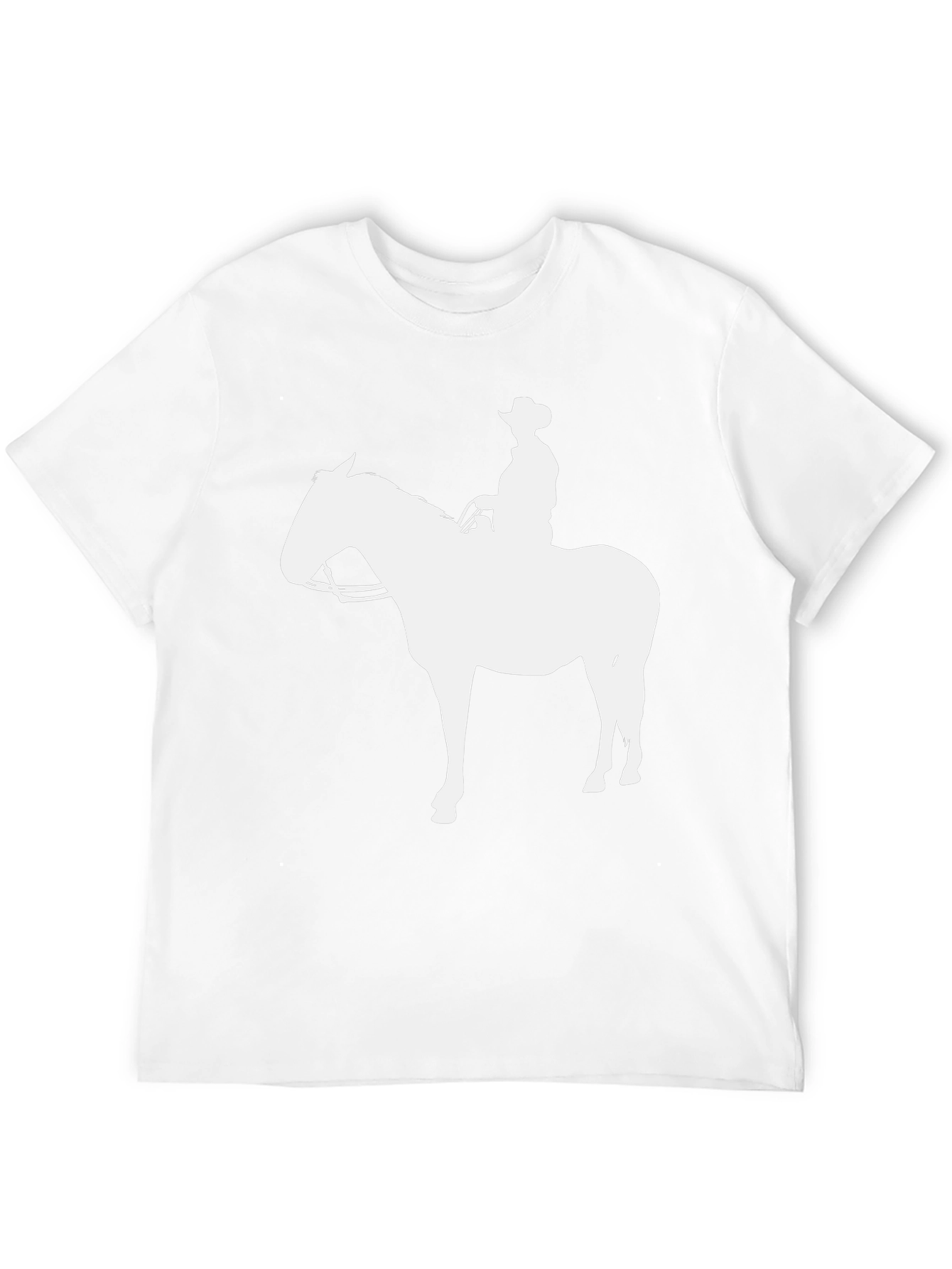 Cowboy Horse Graphic Tee - Black Cotton Blend T-Shirt