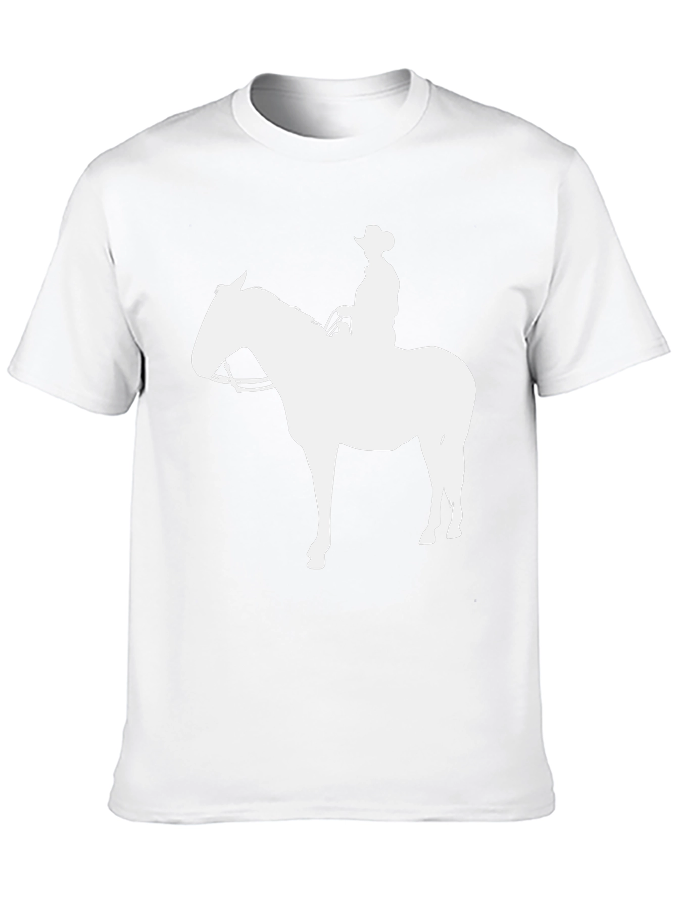 Cowboy Horse Graphic Tee - Black Cotton Blend T-Shirt