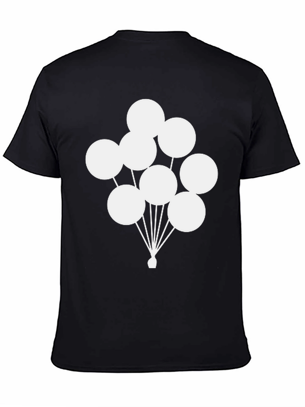Black T-Shirt with Balloon Graphic Print