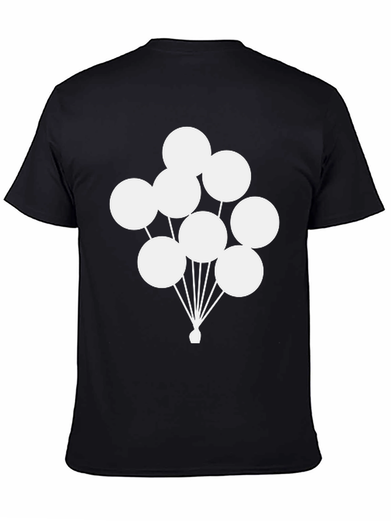 Black T-Shirt with Balloon Graphic Print