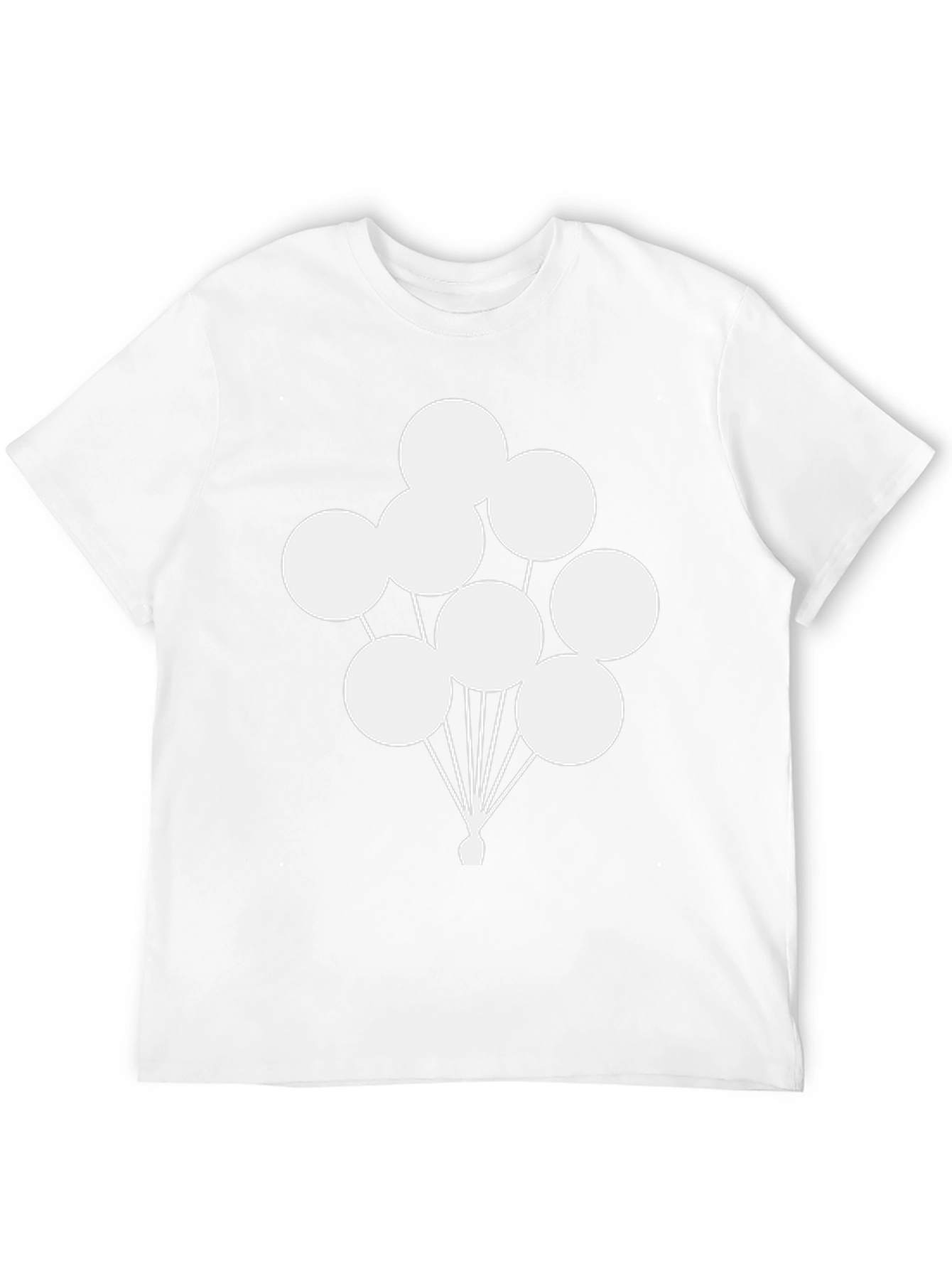 Black T-Shirt with Balloon Graphic Print
