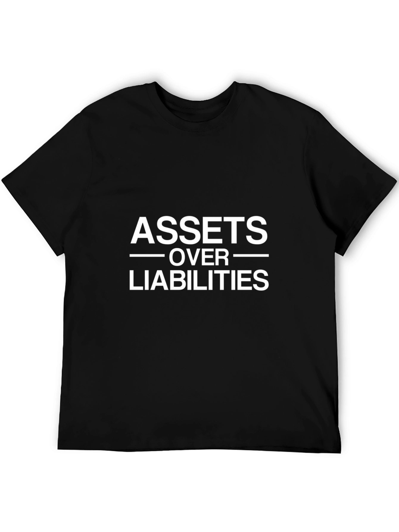 Assets Over Liabilities Black Graphic Tee
