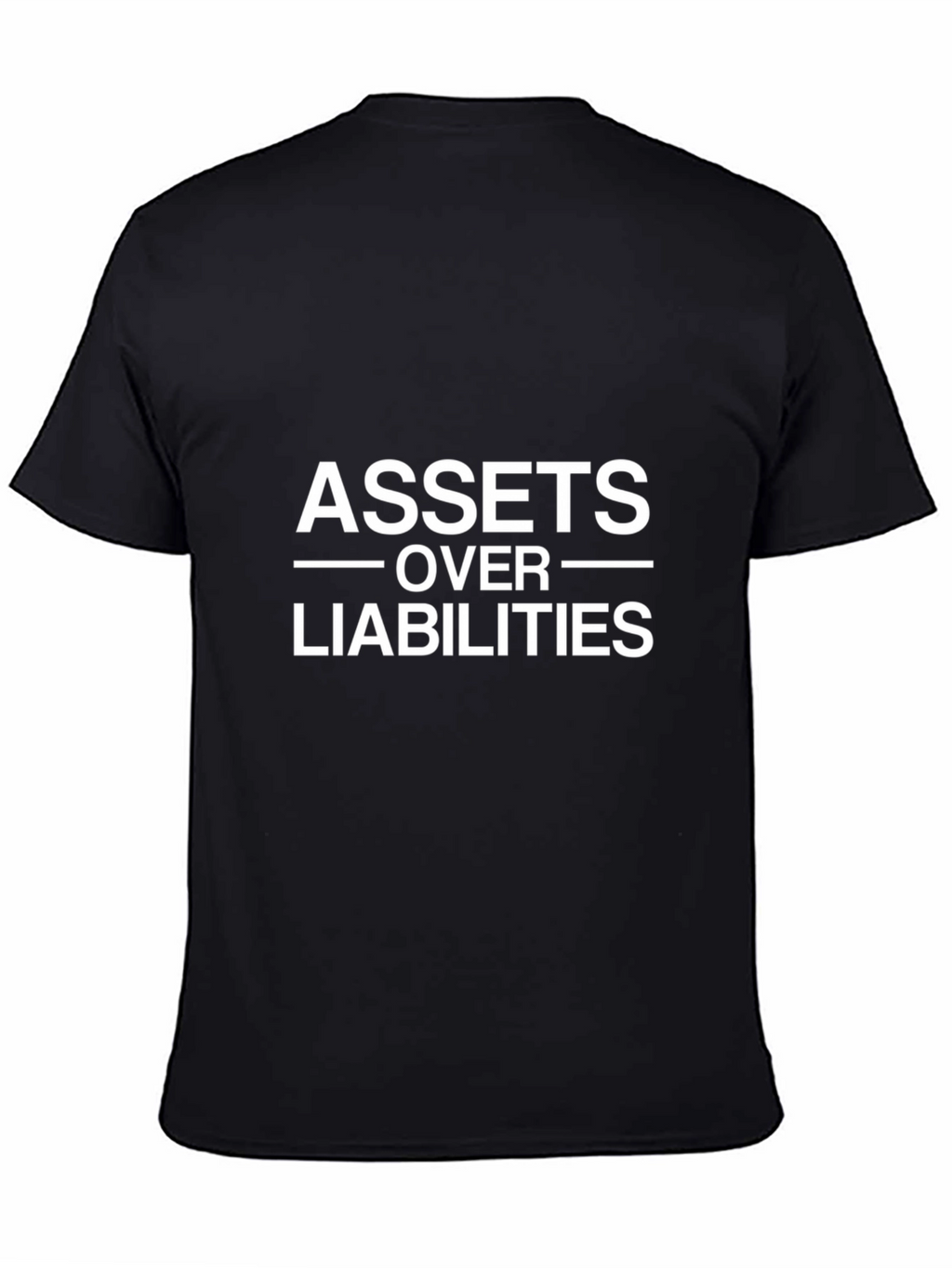 Assets Over Liabilities Black Graphic Tee