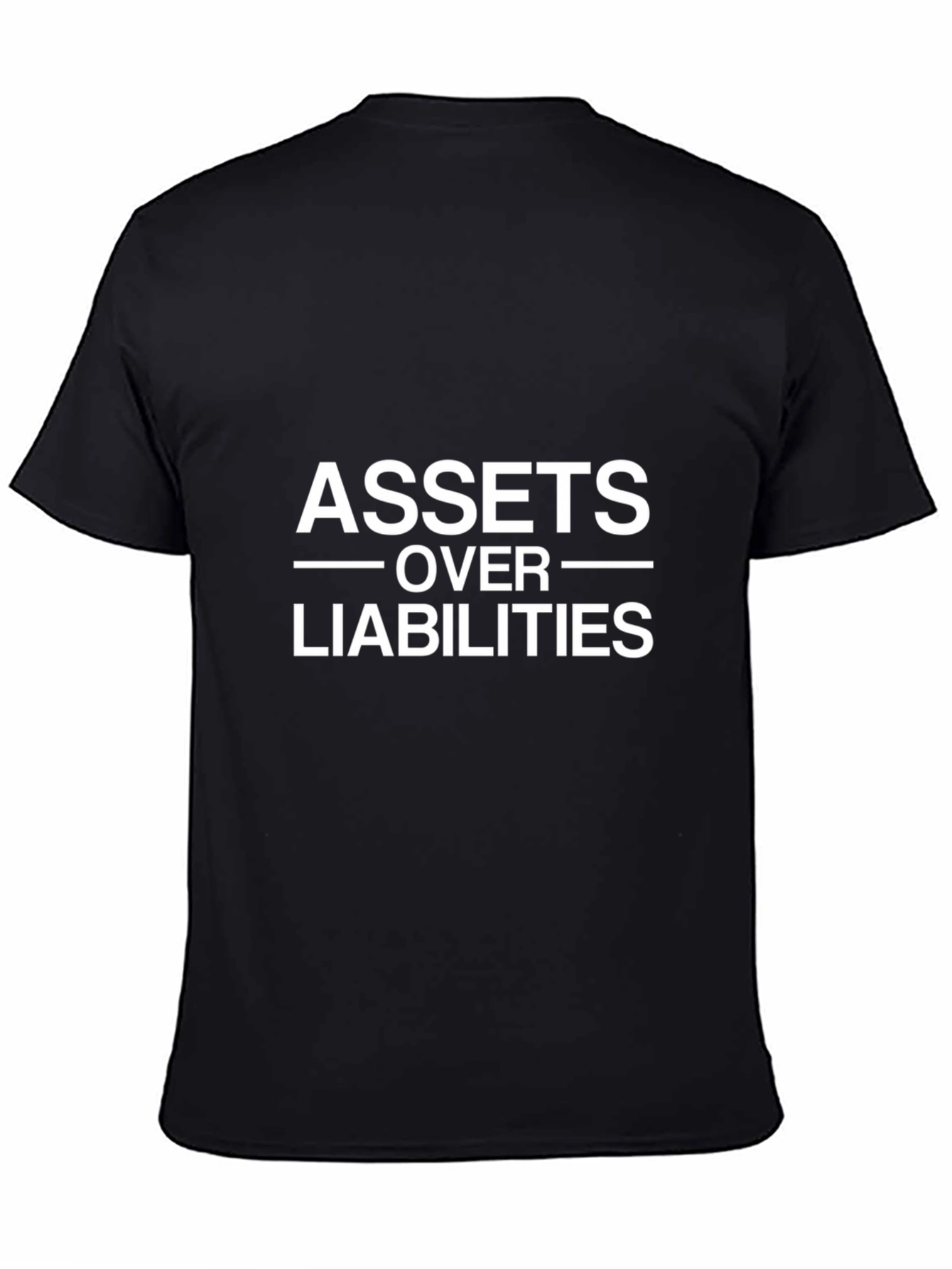 Assets Over Liabilities Black Graphic Tee
