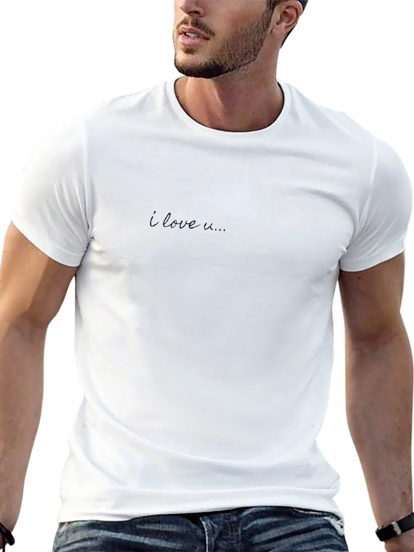 Minimalist I Love U Black T-Shirt