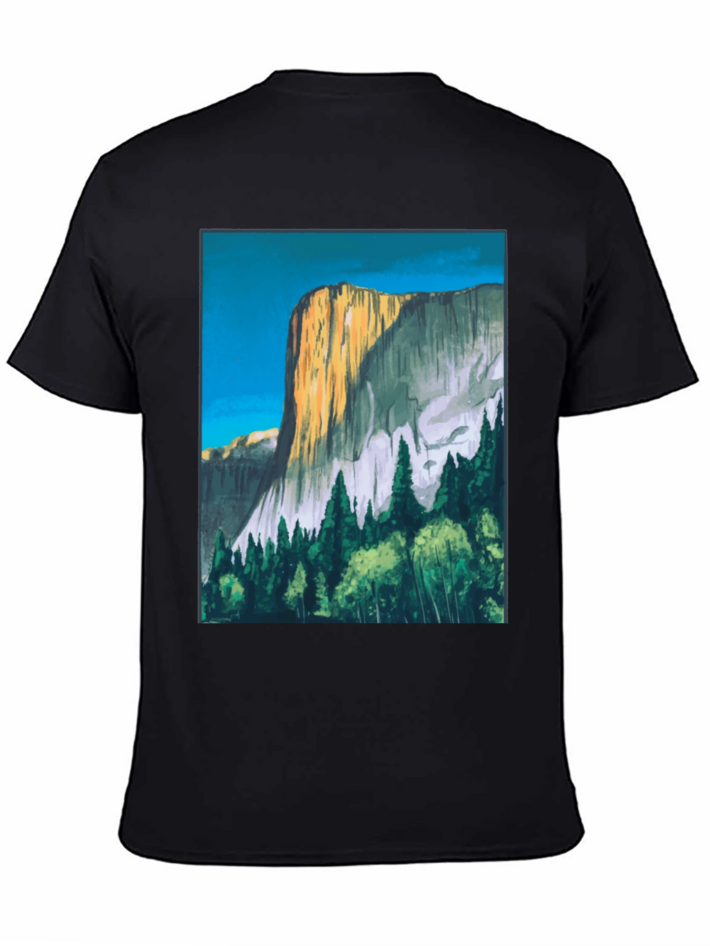 Mountain Vista Graphic Tee - Black Cotton T-Shirt