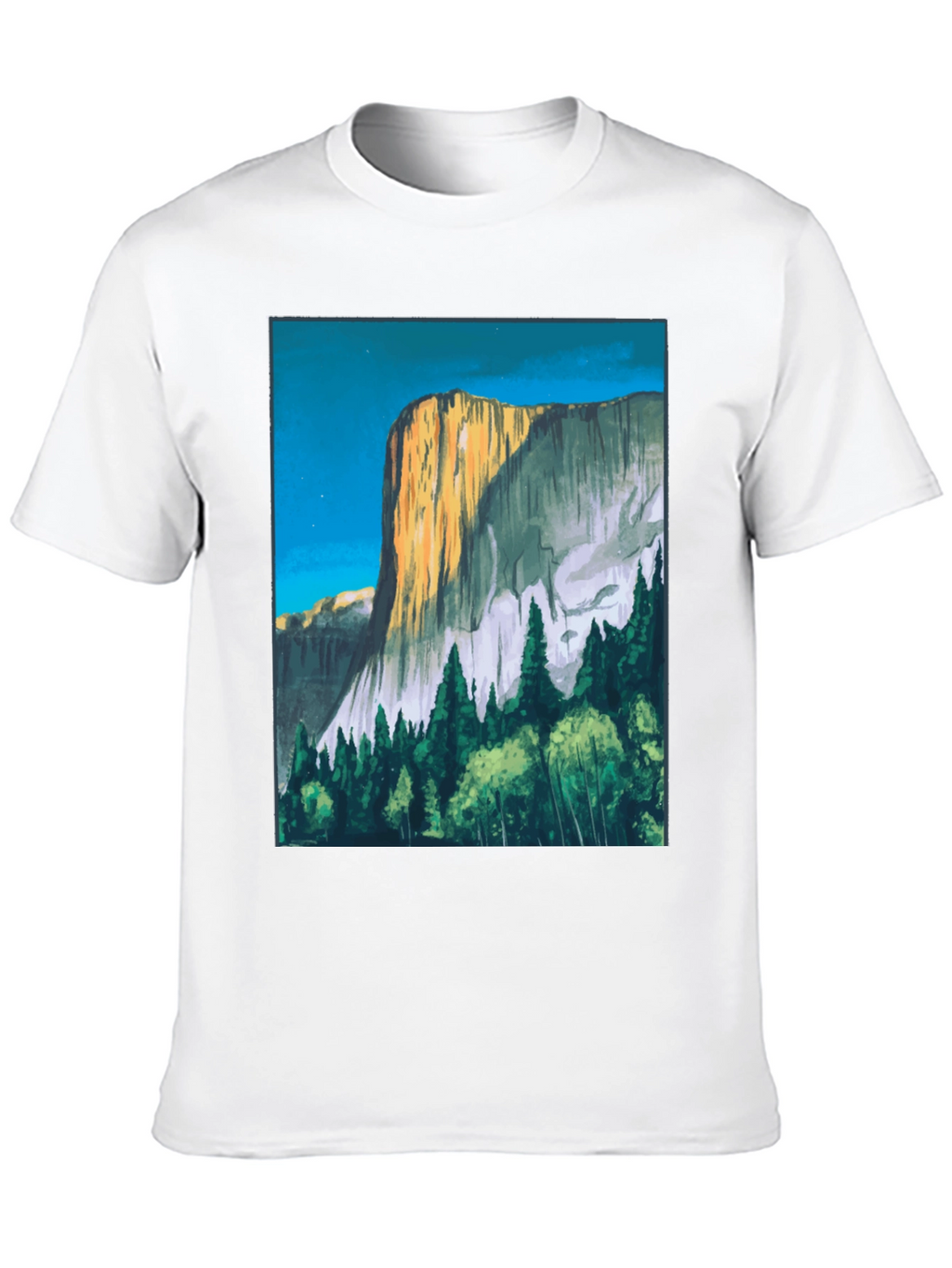Mountain Vista Graphic Tee - Black Cotton T-Shirt